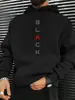 Suéter com Capuz da Moda Masculino para Primavera e Outono, Moletom de Inverno, Jaqueta Moletom Casual Solta com Bolso