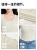 Top de manga corta para mujer Tencel con cuello en U, corte ajustado, acanalado, fresco y transpirable, Camiseta Melard para mujer, Lyocell Tencel