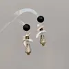 Aretes estilo chino de madera sintética para mujer, estilo étnico vintage, tachuelas exageradas y únicas, accesorios para orejas estilo bohemio de vacaciones