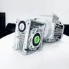 Reductor Pequeño de Engranaje Helicoidal con Motor para RV Color Gris Plateado Caja de Engranajes de Aleación de Aluminio Transmisión Motor al por Mayor