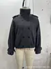 Ins Roupas Femininas Europeias e Americanas Outono e Inverno Novo Estilo Europeu e Americano Moda Elegante Casaco de Lã com Barra em Botão de Flor Duplo