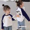 Camiseta de Manga Longa para Meninas, Primavera e Outono, Algodão Puro, Nova Estilosa de 2025 para Crianças, Camada Base, Top, Roupa de Baixo para Outono
