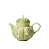 Ino Kiyosong Conejo Verde Lindo Brote Calabaza Cerámica Tetera Creativo Alto Valor Kung Fu Juego de Té Tetera Pequeña Olla para Preparar Té