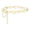 Cadena de cintura con forma de corazón para mujer, cadena de plata simple y versátil, delgado cinturón de strass de moda estilo coreano para vestidos