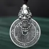 Colgante de Plata Tailandesa Pixiu Espíritu de la Montaña Chiba Vintage con Cordón para Hombres, Collar de Plata de los Ocho Trigramas
