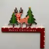 Amazon Navidad Nuevo Marco de Puerta de Esquina de Madera Decoración Creativa Distintiva Decoraciones de Madera Navideñas Decoración de Esquina de Puerta