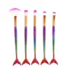 10 pincéis de maquiagem de sereia de quatro cores pincel rabo de peixe kit de pincéis de maquiagem de quatro cores gradiente fabricantes de ferramentas de beleza