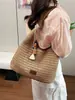 Bolso de Mano Tejido para Mujer 2026 Nuevo Estilo Estilo Perezoso Bolso de Hombro Gran Capacidad Casual para el Trabajo Vacaciones en la Costa Bolso de Axila