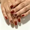Arte de Uñas Degradado Transfronterizo Europeo y Americano Más Vendido Piezas de Uñas Portátiles Uñas Francesas Cortas Ovaladas Avanzadas Pegatinas para Uñas