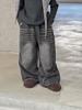 Pantalones para Niños 2025 Otoño e Invierno Nuevos Retro Americano Streetwear Jeans Cimitarra para Niños y Niñas Pantalones Rectos de Terciopelo Drapados de una Pieza