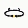 Pulseira de Contas da Sorte com Mantra de Seis Caracteres em Ouro Puro 999, Pulseira Trançada de Obsidiana, Ano do Zodíaco, Atacado de Fábrica