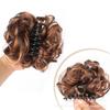 Peluca de moño de dona de fibra química para mujer, venta al por mayor de fábrica, peluca corta, desordenada, esponjosa, con bigote largo, bolsa para agarrar el cabello