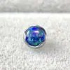 Aretes de titanio aleación G23 borde de ola ópalo cabeza F-136 titanio incrustado ópalo piercing labio piercing joyería