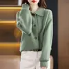 Nuevo Suéter de Invierno para Mujer con Cuello Clásico Elegante, Suéter de Punto de Color Sólido, Camisa Base Interior a la Moda