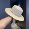 Versátil sombrero de paja estilo coreano con cintas y diseño hueco, sombrero de sol de verano para mujer, para viajes, protección solar, playa, con ribete de encaje