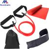Set de Yoga Fitness de Cuatro Piezas Tensor de Una Palabra Látex Toalla Cinturón Elástico Más Hebilla de Puerta Bolsa de Tela para Interior y Exterior