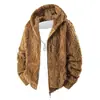 [Código Europeu Transfronteiriço] Nova Jaqueta com Capuz de Lã Polar com Zíper Outono e Inverno para Homens, Jaqueta de Algodão com Forro de Lã, Moderna e Bonita