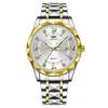 Reloj para Hombre Calendario Chino e Inglés Caja de Diamante Luminoso Resistente al Agua Moda Comercio Exterior Sencillo en stock Reloj de Cuarzo Correa Sólida