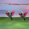 Pendientes acrílicos de pájaro colorido de primavera transfronterizos europeos y americanos, nuevos pendientes de moda retro de venta caliente 2024