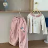 Camiseta Infantil Estilo Coreano Estampa Fofa de Ursinho Desenho Animado Manga Longa T2026 Nova Roupa Base Estilosa para Primavera e Outono para Crianças e Bebês