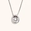 Collar de Diseño de Nicho de Moda Transfronterizo Ins Europeo y Americano Acero Inoxidable Chapado en Oro de 18 Quilates Collar con Letras de Burbuja de Alta Gama para Mujer