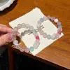 Pulsera de Cristal con Múltiples Piedras Preciosas Naturales con Cristal Rosa Flor de Cerezo, Cristal Fantasma Copo de Nieve, Aguamarina y Cuarzo Rosa, Estilo Único y Fresco