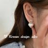 Aretes de Corazón Cepillado de Plata de Ley S925, Diseño Estilo Dongdaemun Ins de Corea del Sur, Tamaño Versátil y Elegante para Mujer