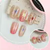 30 Peças de Unhas Postiças Cat-Eye que Mudam de Cor, Cor Nude Curta, Manicure Feita à Mão Cat-Eye Branco, Adesivos de Unha Acabados de Alta Qualidade