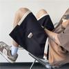 Calções casuais de seda gelada para homens, verão, falso, duas peças, solto, estilo americano, calças retas, marca da moda, uso externo, calças esportivas