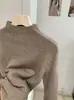 KEKEZOON Camiseta Interior de Punto Cuello Semi Alto Otoño Invierno Corte Ajustado Ropa Interior Suave y Pegajosa Suéter Top de Manga Larga 9394