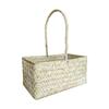Cesta de flores de palha tecida à mão estilo antigo, cesta de flores de palha pastoral, presente de casamento, cesta de decoração tecida à mão, atacado