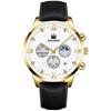 Reloj deportivo de moda casual de negocios con calendario para hombre de tres ojos falsos Sol Luna estrella, reloj de cuarzo de moda popular transfronteriza