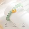 Min Yue Novo Estilo Chinês Cristal de Morango Verde Yingyan Pulseira Feminina Prata de Lei S925 Estilo Nacional Sofisticado Lírio do Vale Joia de Mão