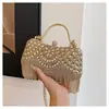 Nova Bolsa de Noite com Strass Estilo Europeu e Americano Transfronteiriça 2025, Bolsa de Mão com Franjas para Festas, Bolsa de Ombro de Noite Fashion para Socialites