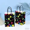 Bolsas de Regalo Fluorescentes Transfronterizas de Agradecimiento Halloween Navidad Acción de Gracias Cumpleaños Empaque de Regalo Bolsas de Papel Kraft