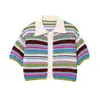 Amazon Europeo y Americano Transfronterizo Primavera 2025 Nuevo Conjunto de Top de Punto con Cuello Polo de Ganchillo y Shorts B62049