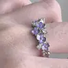 Anillo Ajustable Popular Estilo Hada Flor Esmaltada Circonita para Mujer, Anillo Único de Nicho Estilo Coreano Lujo Ligero Gama Alta