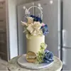 Direitos Autorais Cruzamento de Fronteiras Marcador Acrílico Arco de Flores Plug-in de Bolo Feliz Aniversário Decoração de Bolo Acrílica