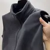 Chaleco con cuello alto forrado de polar, con cremallera, polar de doble cara, engrosado, cárdigan sin mangas, chaleco talla grande