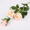Sensación de una mano 3 cabezas Rosa de Agua de Otoño rosa artificial decoración de boda para el hogar flor artificial flor falsa venta al por mayor