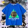 Nova Camiseta Delta Force Weilong Rosa Vermelho Comedor de Ouro Lobo para Meninos, Manga Curta Estudante Solta Tendência
