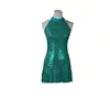 Comércio Exterior Transfronteiriço Vestido Sequin Sem Mangas para Crianças Cheerleading Ginástica Bodycon Saia Traje de Performance Sequin Dança de Jazz