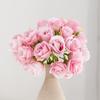27 cabeça de gelo picado azul segurando flor rosa persa dia dos namorados presente cabeça de flor de simulação buquê diy rosa de casamento flor artificial