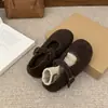 Primer Encuentro Temporada Aumentar Altura Zapatos Mary Jane de Felpa de Lana 2026 Otoño Invierno Nuevos Zapatos Birkenstock Zapatos Peludos Grises Mujer