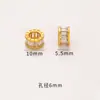 Accesorios Chapados en Oro que Conservan el Color Joyería DIY Zircón Dorado Antiguo Cuentas Espaciadoras de Agujero Grande Hilo para Pulseras