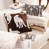 Funda de Cojín para Sofá Marrón Estilo Francés, Diseño Simple y de Lujo Ligero para Sala de Estar, Dormitorio, Cabecera, Mirador, Cojín con Relleno