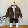Chaqueta de Moto para Niños Primavera y Otoño Chaqueta de Cuero Estilo Coreano Fresca Moderna Casual para Niños Pequeños y Niños Pequeños Ropa de Calle Top