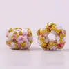 Corda de mão em tricô fino feito à mão com nó flor de pêssego, corda de colar de contas de 3 mm, pulseira, pacote de materiais para acessórios de joias DIY, atacado