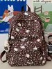Mochila Estudiante Estampado Leopardo Retro Mochila Gato de Dibujos Animados Mochila Estudiante Gran Capacidad Ligera Simple Mochila de Viaje