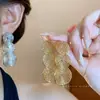 Pendientes Largos Colgantes Redondos Plisados Huecos de Aguja de Plata Moda Exagerada Europea y Americana Pendientes de Personalidad Pendientes Ligeros de Lujo de Gama Alta para Mujer